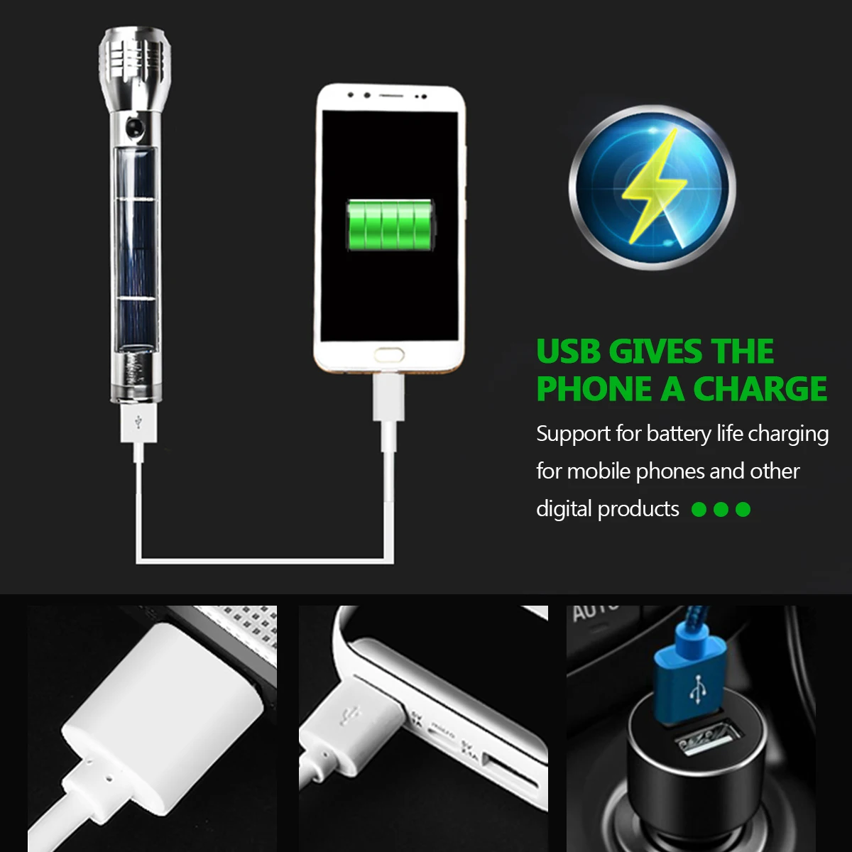 Солнечный фонарик многофункциональный светодиодный фонарик power Bank Zoom лампа Энергосберегающий Солнечный ламповый свет на открытом воздухе