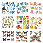 Термоклейкие патчи для одежды, наклейки сделай сам с термоклейким покрытием, с рисунком бабочки, плавкие аппликации в виде животных для одежды и полосок