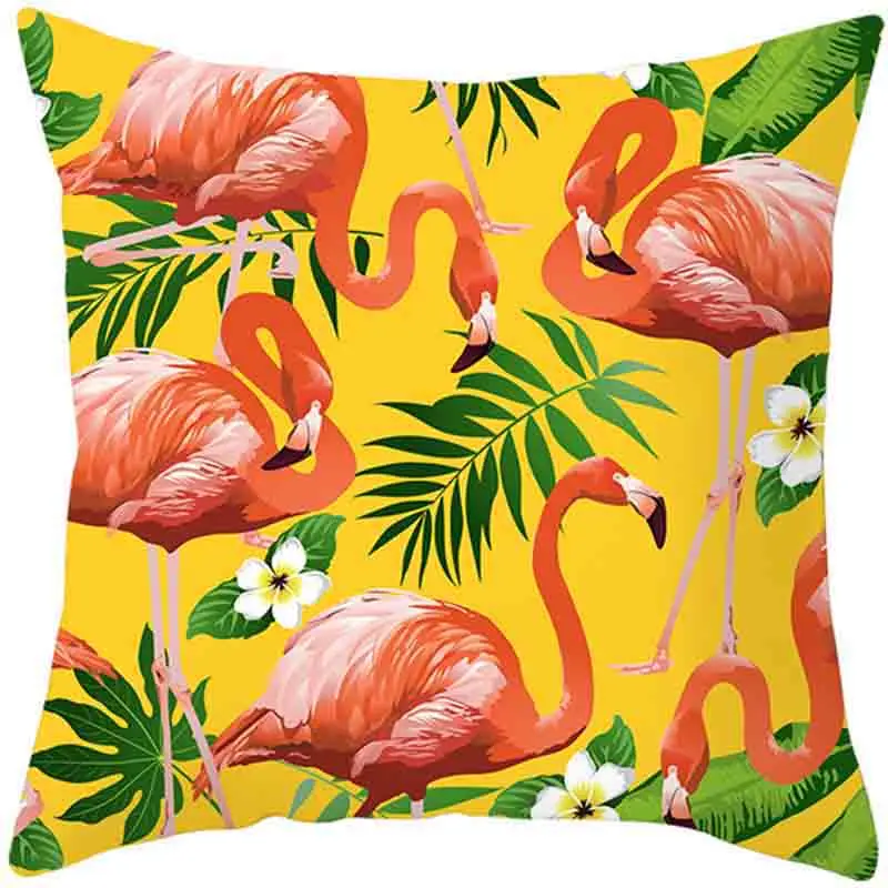 

Tropical plants Flamingo cushion covers 45*45 Pillowcases sofa cushions Pillow cases Polyester home decor pillow cover 0279