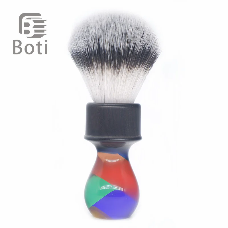 

Щетка для бритья Boti-3 цвета, синтетические волосы класса А, щетка для бритья с узлом и радужной глазурью, мужской инструмент для бороды