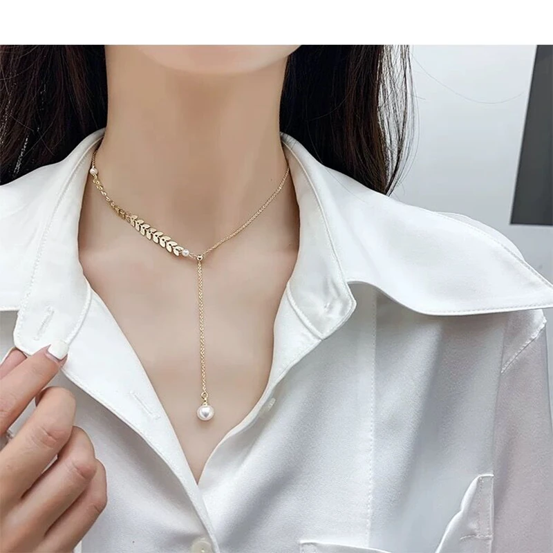 Цепочка с подвеской в виде слезы модное металлическое ожерелье кулоном из