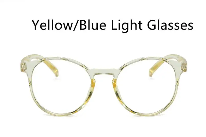 clear yellow Прозрачные линзы, анти-синий светильник, очки, Ретро стиль, оправа для очков для женщин и мужчин, простые круглые очки, прозрачные компьютерные очки - Цвет оправы: clear yellow
