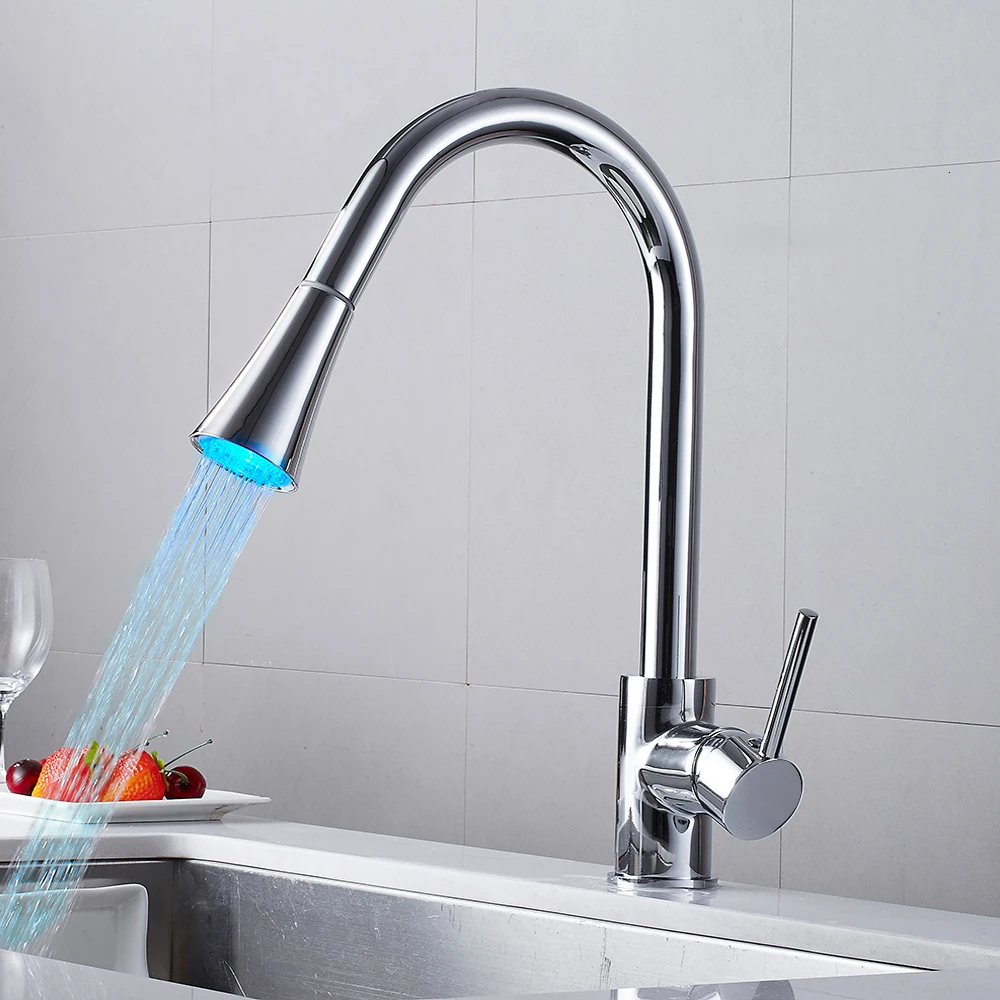 Kitchen faucet led and mixed rubber design single handle kitchen | Обустройство дома