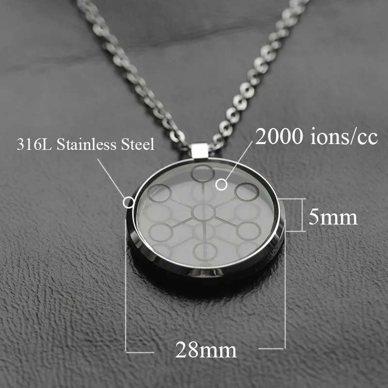 Unisex Stainless Steel 2000CC Negative Ion Energy Scalar Pendant Chain Necklace 2020 Men Women High Power Necklaces