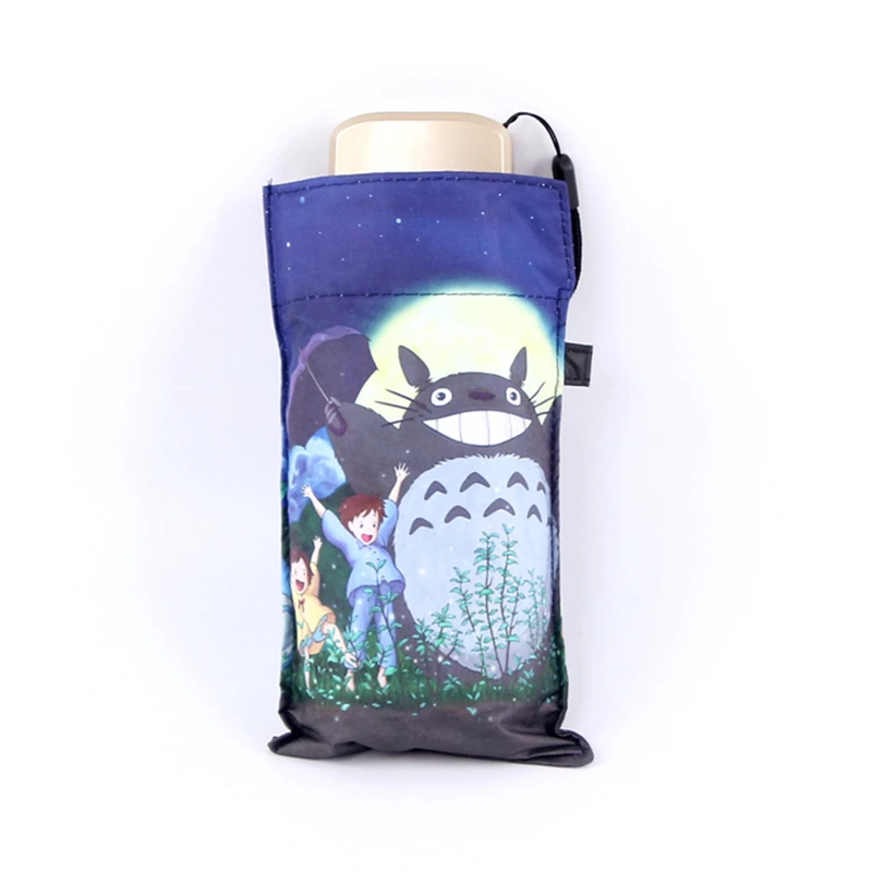 

Anime Totoro Mini 5-fold Rain Sun Umbrella For Student Portable Compact UV Umbrella For Women Ghibli Studio Totoro Sunshade