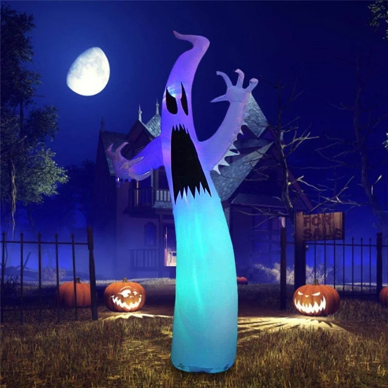 

Надувной страшный призрак на Хэллоуин со светодиодной подсветкой, декоративный реквизит для дома, сада, двора, аксессуары для дома