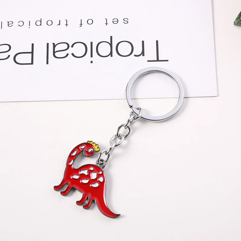 

Lovely Primitive Dinosaur Keychain Cartoon Green Forest Animal Pendant Key Ring Girls Boys Party Gift Key Jewelry Accessories