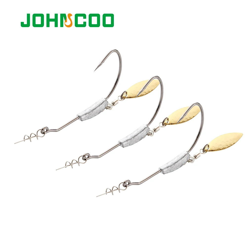 JOHNCOO 4 шт. 2 г 3 5g 7 9 крючок для кривошипа металлическая ложка блестки добавление