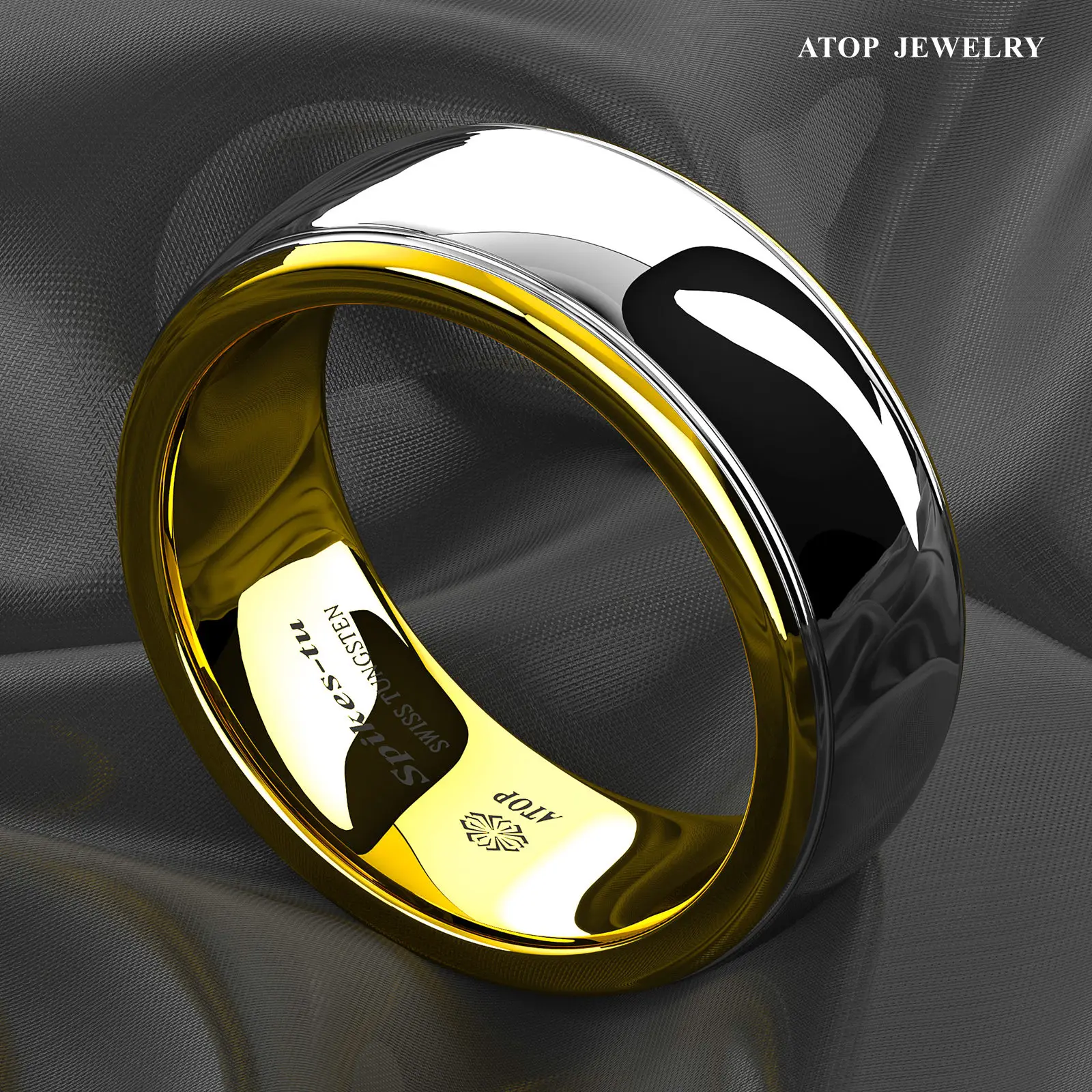 Вольфрамовое Кольцо мужское 18 К 8 мм | Украшения и аксессуары