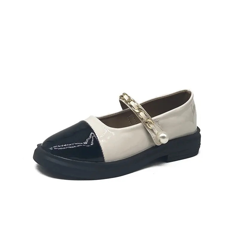 

Flat Black Shoes For Women British Style Clogs Platform Casual Female Sneakers Round Toe Ladies' Footwear Shallow Mouth Oxfords