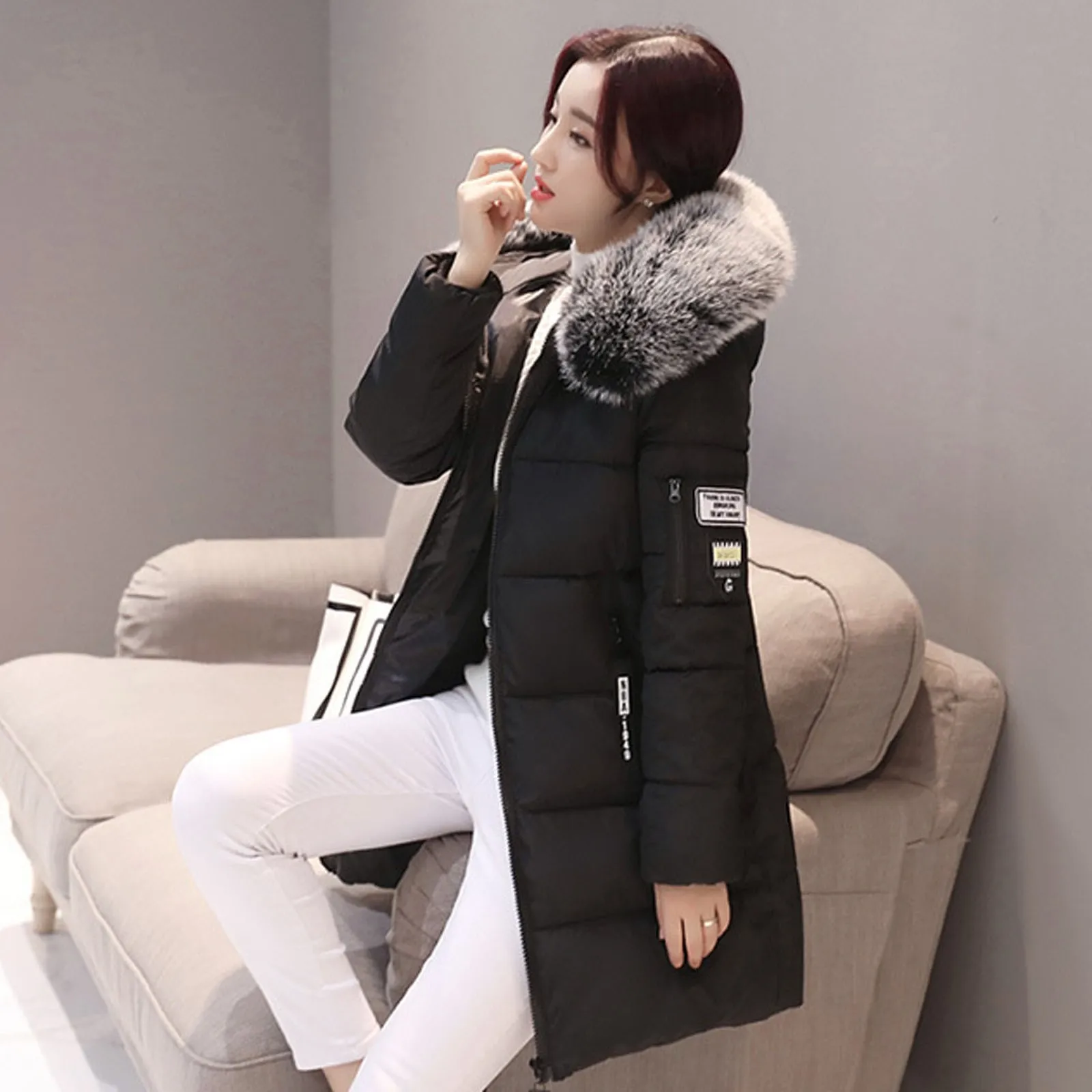 Женские зимние толстые парки верхняя одежда 2020 теплая куртка с воротником пальто
