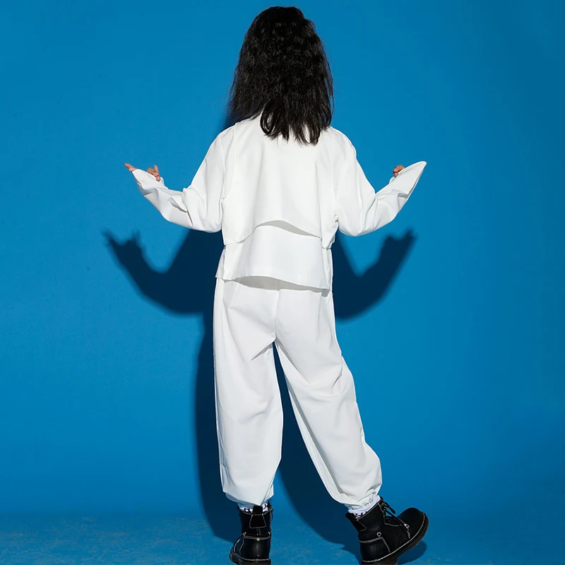 Новинка детская одежда в стиле хип-хоп белые костюмы уличные танцевальные