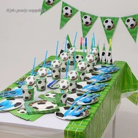 football party childrens birthday party pull decorative flag tablecloth birthday cake paper cup paper tray tableware 250