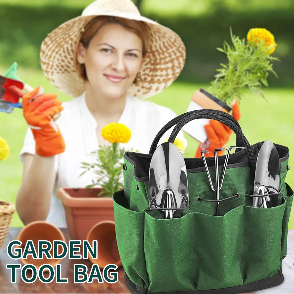 

Gardening Tools Storage Organizer Tote Oxford Cloth Multi-Pocket Handbag