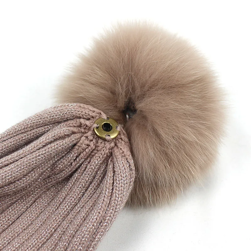 Зимние вязаные шапки ditonly для девочек Женская шерстяная шапка с помпоном из