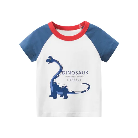 Детская футболка для мальчиков 2020, футболка для мальчиков с принтом динозавра, топы для девочек, детская футболка с рисунком, одежда для детей от 2 до 9 лет