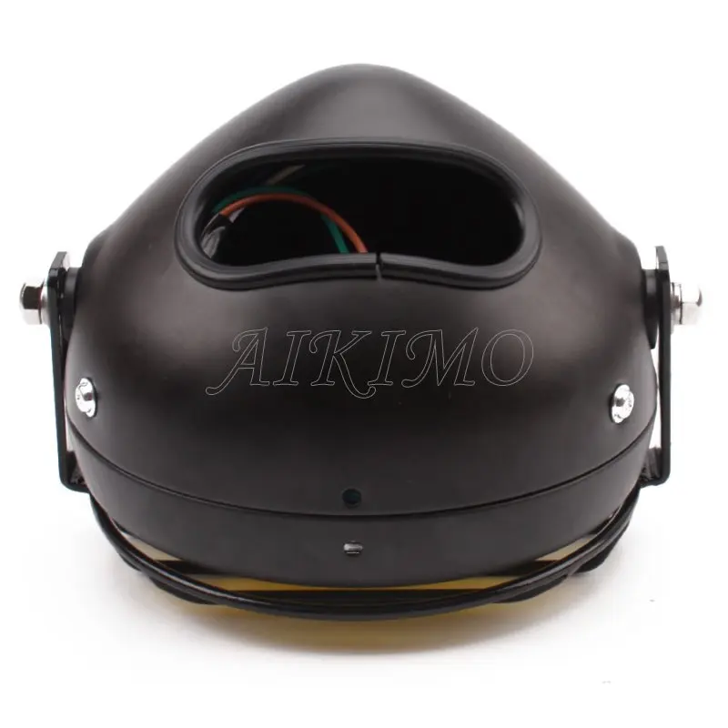 Мотоциклетная металлическая передняя фара в стиле ретро 12 В с сияющим желтым