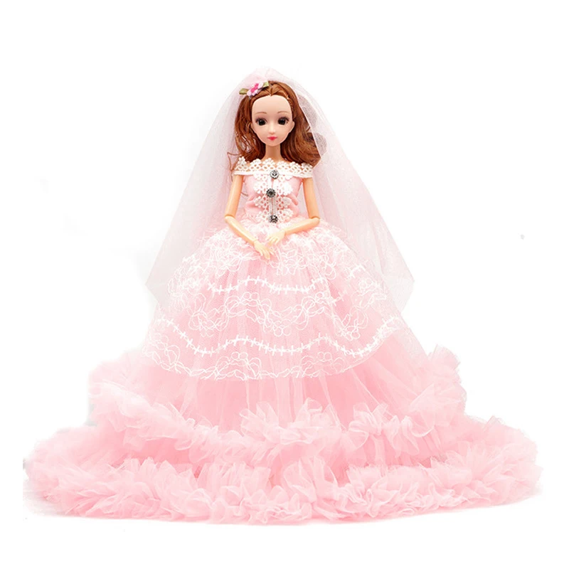 1/6 9 Jointed Doll With Handmade Wedding Dress Princess Evening Party Ball Long Gown Skirt Bridal Veil Clothes Accessories | Игрушки и