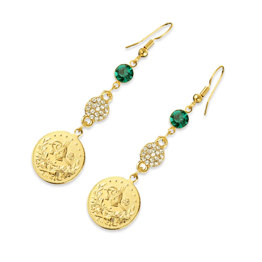 

Vintage Ethnic Style Gold Plated Tassels Dangle Earrings Charm Crystal Long Earrings Cocktail Party Bridal Earrings Jewelry