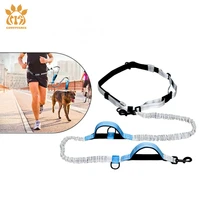 running hands free dog leash walking pet traction rope multifunctional walking adjustable leash polyester reflective material