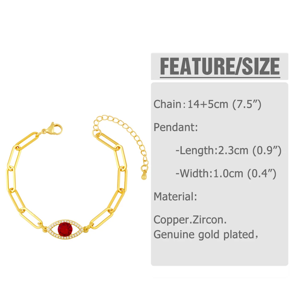 FLOLA Позолоченные скрепки-Цепочки Браслеты для женщин медный Циркон Кристалл