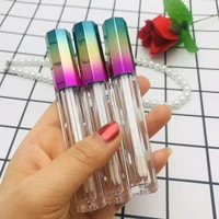 free shipping 5ml lip gloss tubes with star anise gradient capsquare lip stick packing containerempty diy lip balm bottle