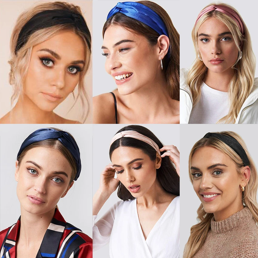 

38 Colors Cross Top Knot Headband For Women Girl Hair Bands Solid Elastic Twist Headbands Fashion Cross Hair Accessories Turban
