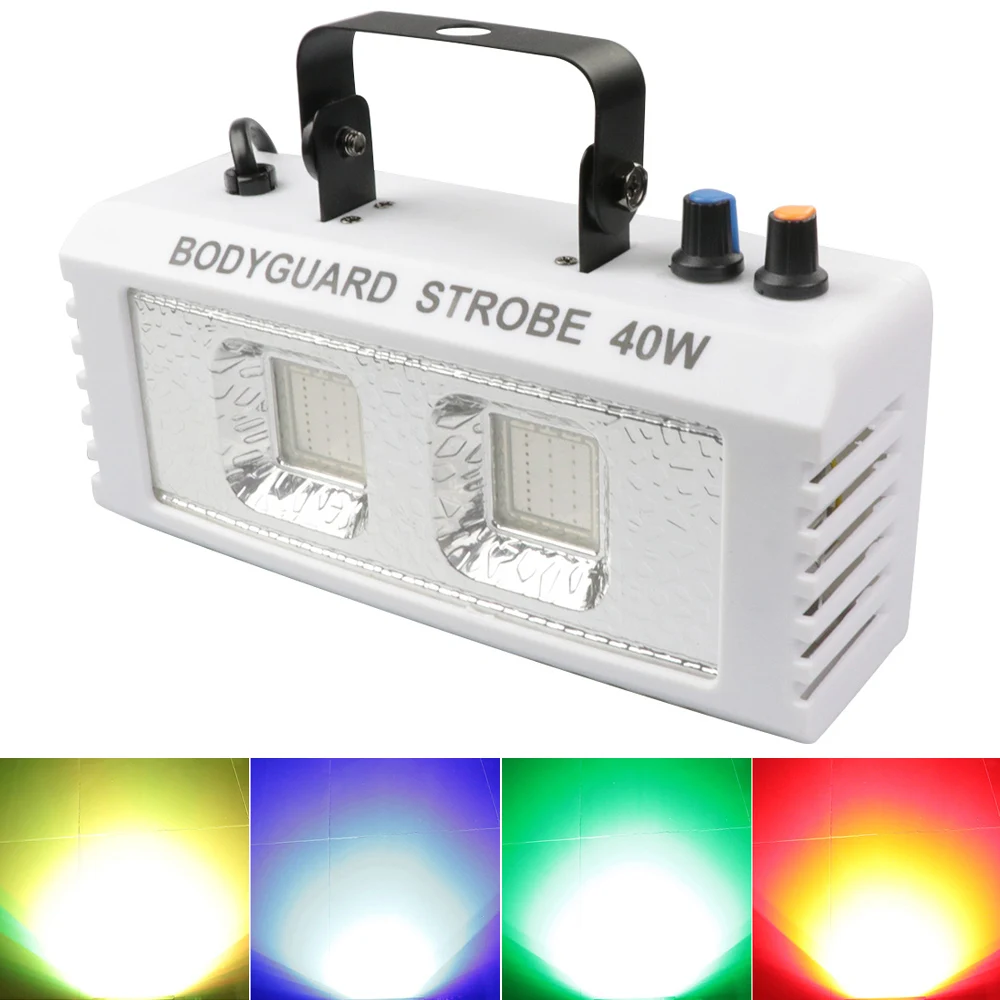 

2LED 40W Colorful Light Strobe Light with Voice Control /Limitless Transmission Stage Effect Lights for Party/ Bar / DJ Lighting