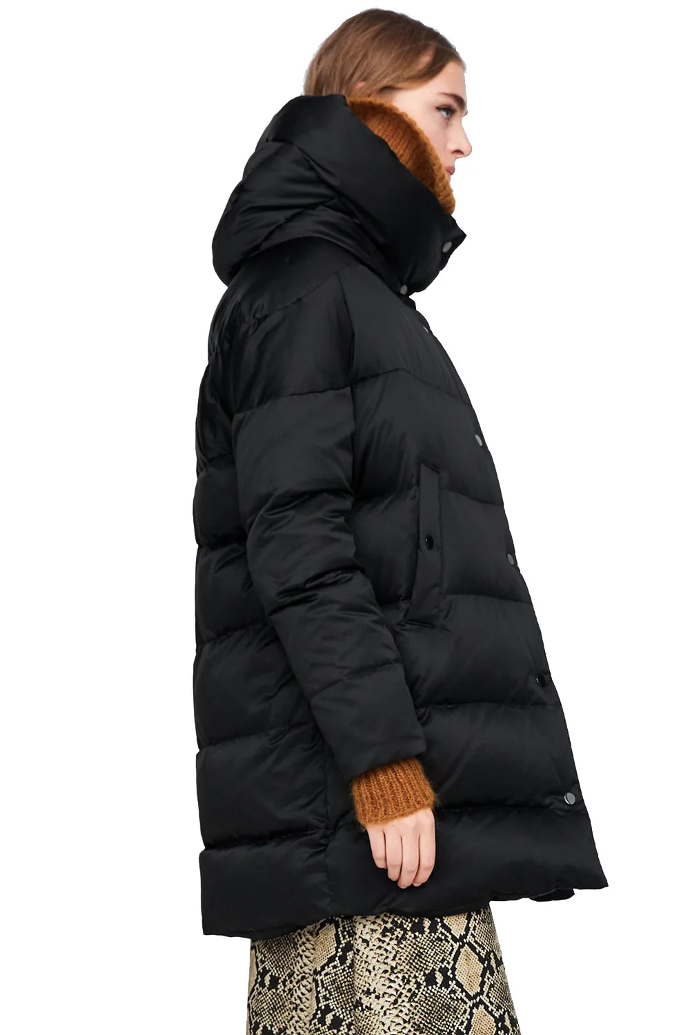 

Women's Cotton-padded Clothes Mid-length Thick Hooded Plus Size Warm Cotton-padded Bread clothes 2022 New winter