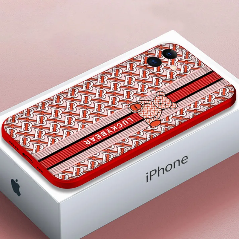 

Luxury Brand Lucky Bear Mobile Phone Case for IPhone X 11 Pro 8plus/7p/6s Xr/xsmax/mini/12promax Tide Brand Soft Silicone Cover