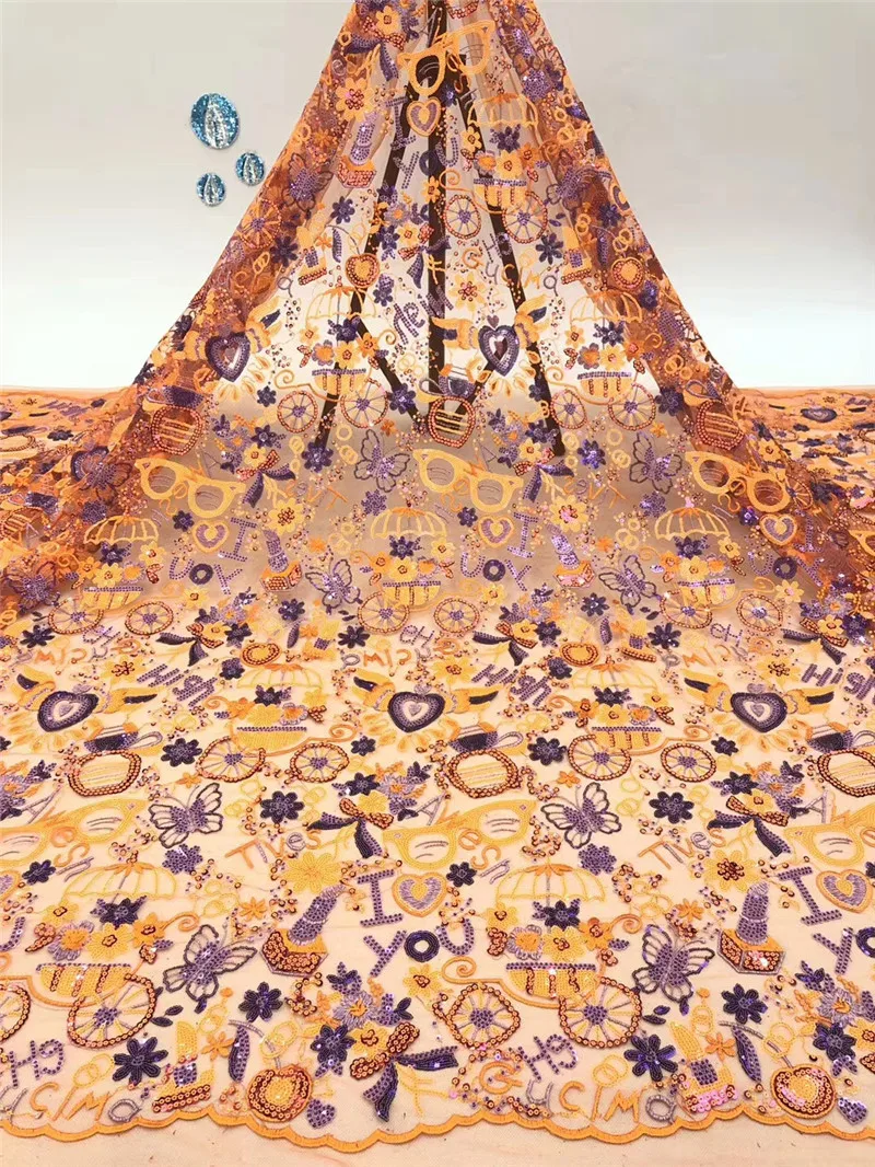

5yards Net Tulle Lace Fabric 2020 Latest High Quality Wedding Laces Nigeria Embroidery Mesh Guipure Laces Fabric DPJU291