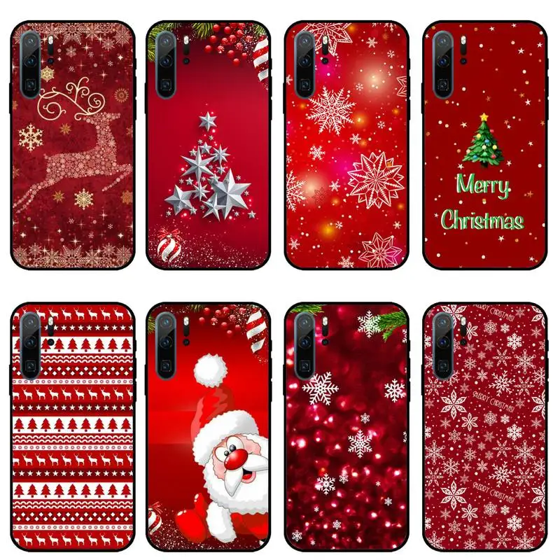 

Cartoon Merry Christmas Phone Case For Huawei honor Mate P 10 20 30 40 i 9 8 pro x Lite smart 2019 nova 5t