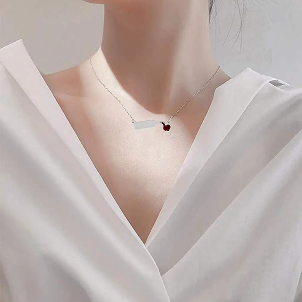 Цепочка с подвеской в виде бутылки вина C8S7|Подвески| |