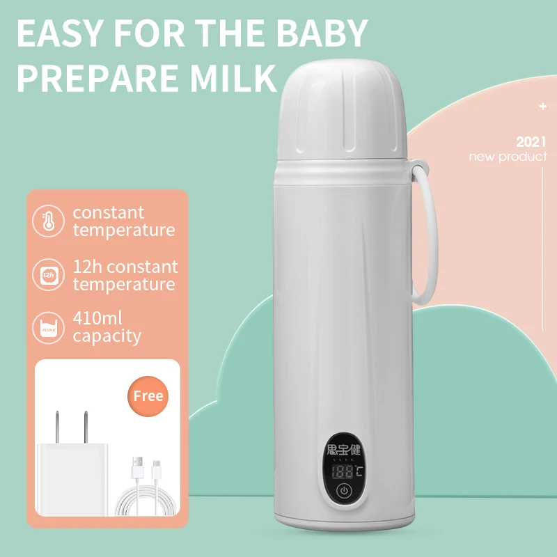 Vacuum Thermos Milk Cup for Children's Milk Feeding Intelligent Heating Of Milk And Water Outdoor Portable Mommy's Cups 410ml