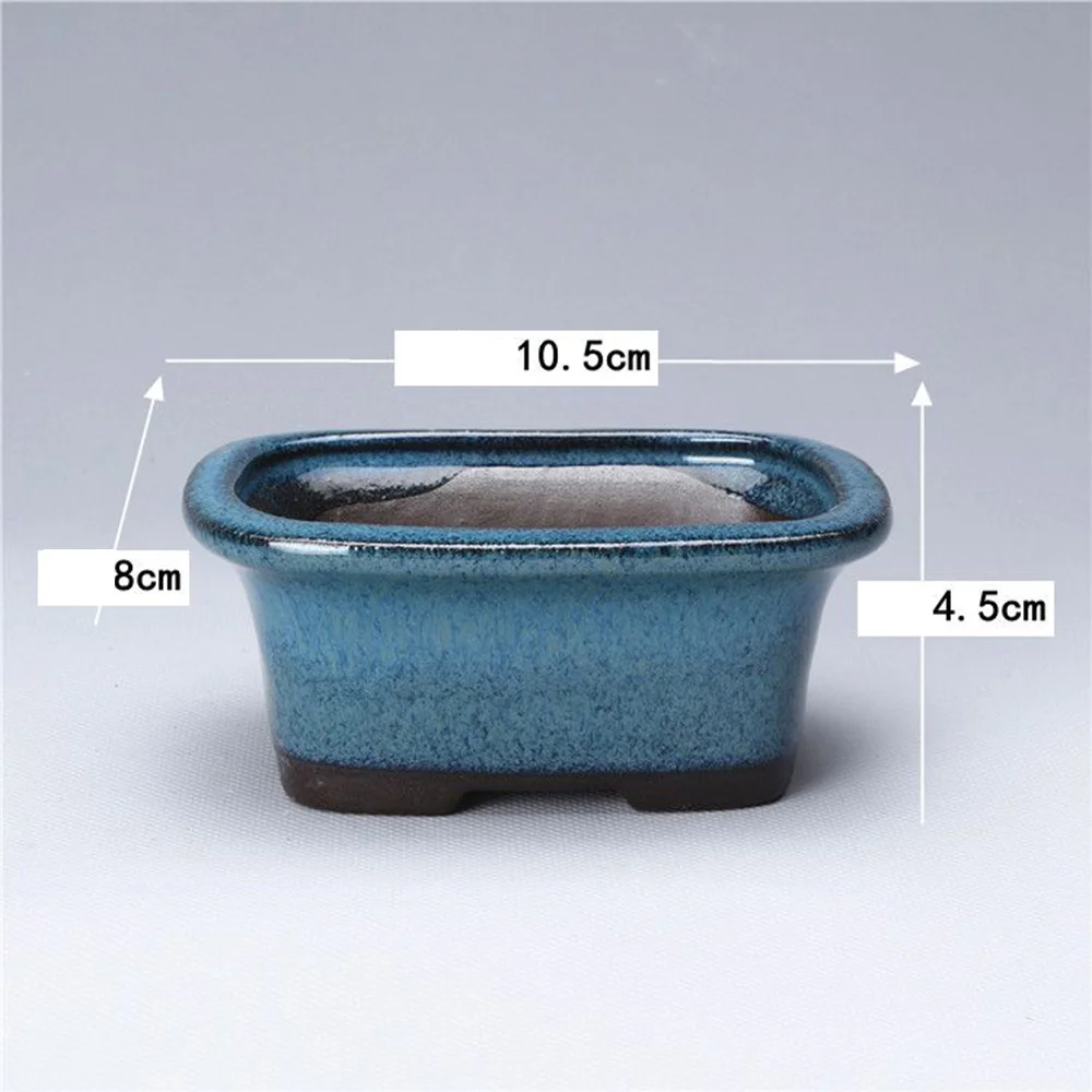 

1 Pcs Chinese Style Glazed Plant Pot Ceramic Succulent Flower Pot Bonsai Container Planting Tub With Hole Home Garden Supplies