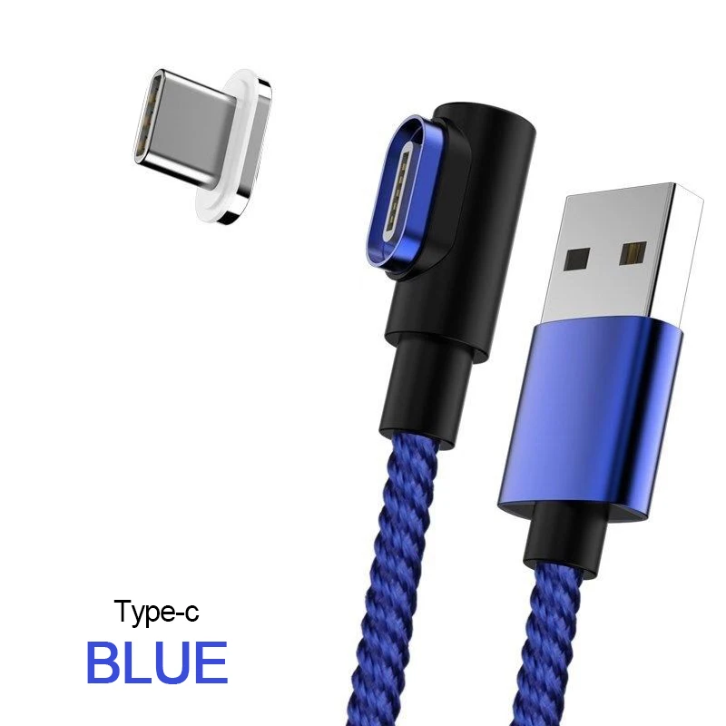 Магнитный кабель VOXLINK Micro usb type C, адаптер для быстрой зарядки телефона, Microusb type-C, магнитное зарядное устройство usb c для iphone samsung S8 9 - Цвет: Blue for Type C