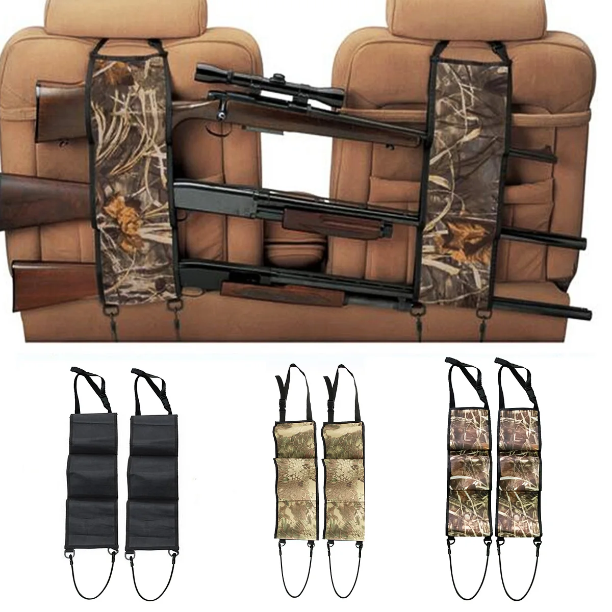 

52x18CM Brand New High Intensities Oxford Fabric Back Seats Guns Sling Rack Rifle Shotgun Storage Ammo Pickup Camo Truck Holders