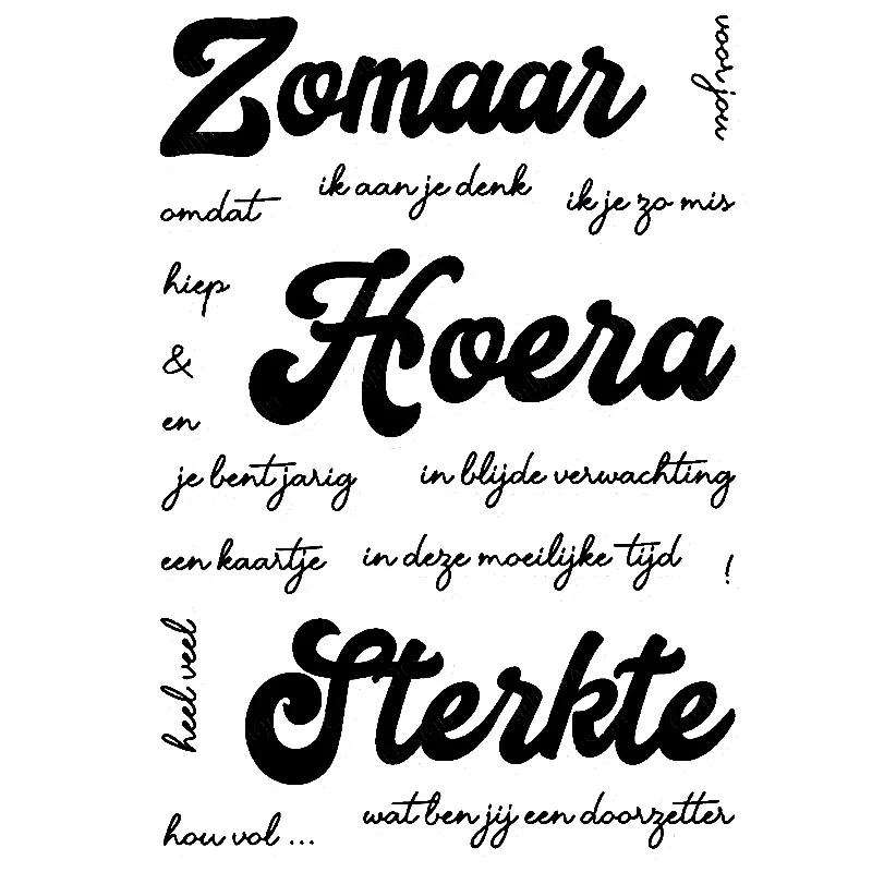 

Dutch Zomaar Hoera Sterket Letters Stamp & Coordinating Die for Diy Scrapbooking To Make Card Clear Stamps with Cutting Dies