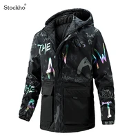 mens winter jackets double sided overcoats hooded windbreakers mens mid length quilted jackets outdoor sports padded jacke