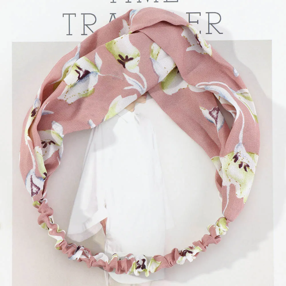 Повязка на голову с цветочным принтом 1 шт. |
