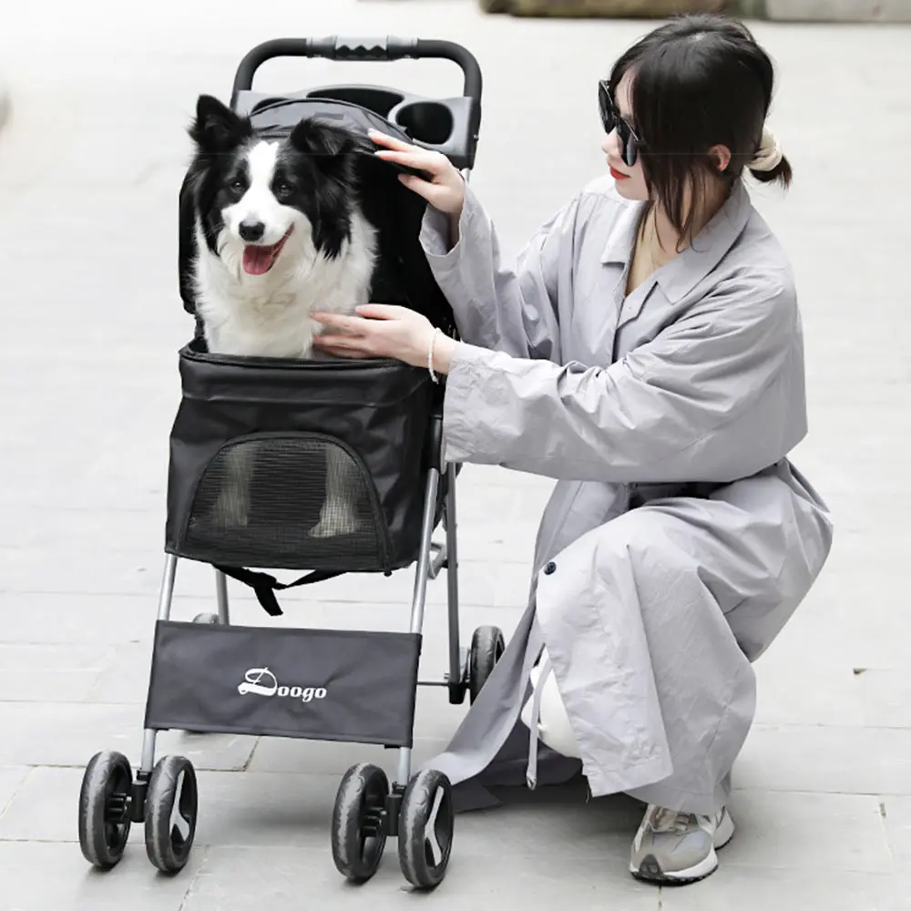 

Stroller for dogs Stroller Newborn Pet cart Cat Stroller Dog Pull Cart Double layer Lightweight Four Wheel Shock Absorption Fold