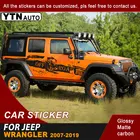 Наклейки на боковой кузов автомобиля, виниловые, с рисунком в полоску, для Jeep Wrangler Rubicon 2007-2019, наклейки для украшения автомобиля