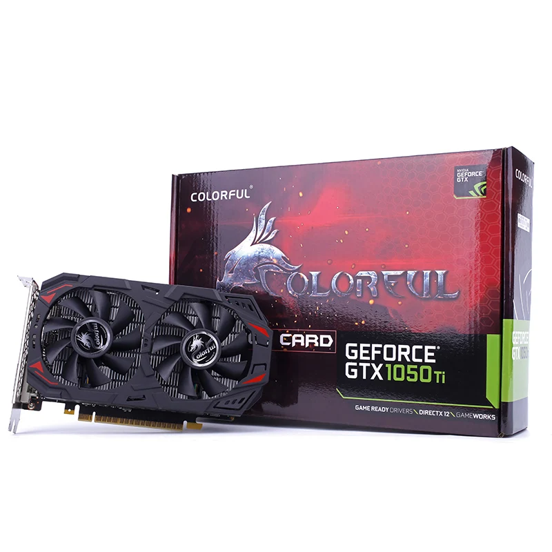 Цветная видеокарта GeForce GTX 1050Ti 4 ГБ GDDR5 с 6-контактным разъемом питания PCIE 3 0 бит |