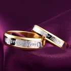 Кольца для свадебной пары, женские и мужские кольца из нержавеющей стали золотого цвета с надписью Forever Love, модное кольцо в подарок для возлюбленного, не выцветает