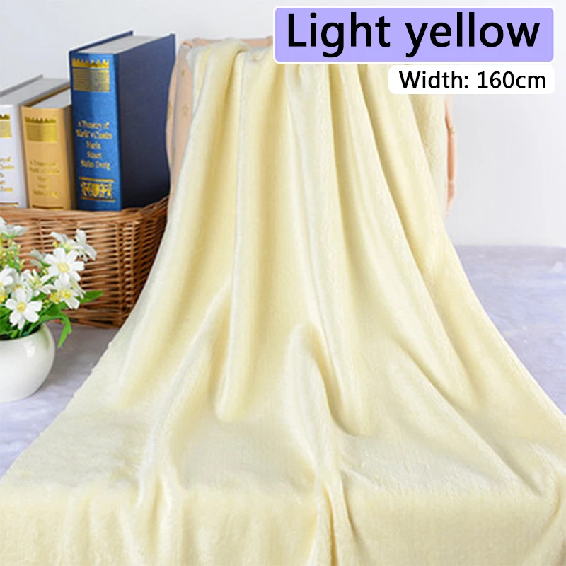 Light yellow 100*160 см фланелевая ткань двухсторонняя Коралловая бархатная хлопковая ткань мягкая зимняя теплая DIY Домашняя одежда швейная стеганая ткань - Цвет: Light yellow