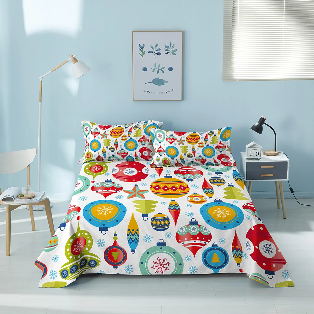 Рождественская простыня с 3D принтом Санта-Клауса Полиэстеровые простыни и
