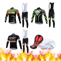 men 2022 winter thermal fleece cycling clothing bib pants sets male mountain bike jersey kit pro bicycle clothes sport skinsuit