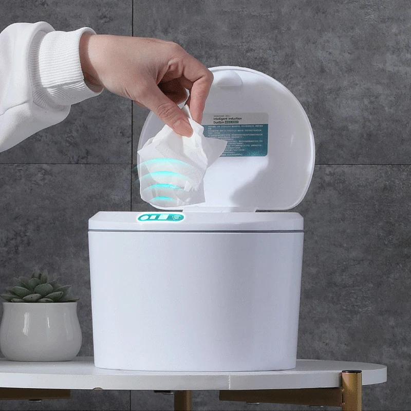 Электрический автоматический мини автомобильный мусорный ящик с крышкой