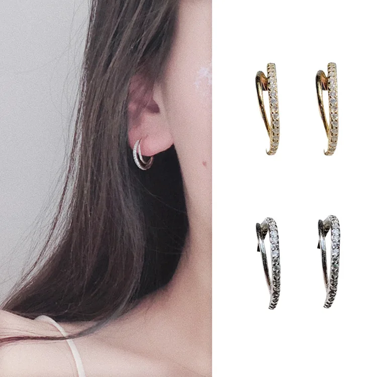 Женские серьги гвоздики из серебра 925 пробы с цирконами|Серьги-гвоздики| |