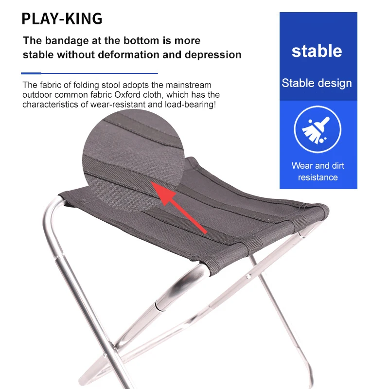 Mini Portable Folding Stool Ultra Light Outdoor Slacker Chair Hiking Fishing Camping Seat with Carry Bag Silver for Kids | Мебель